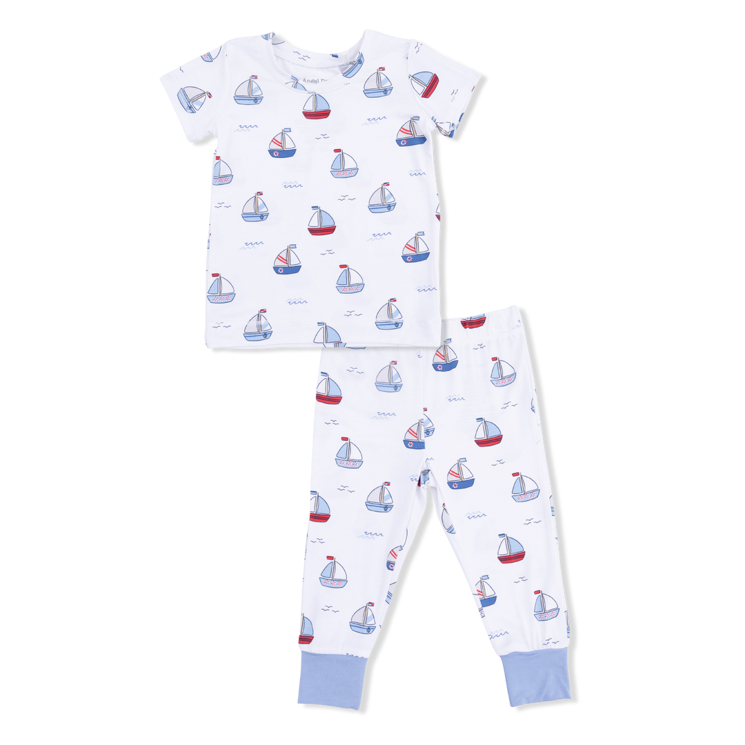 Bubbly Sailboats Shortsleeve Loungewear Set
