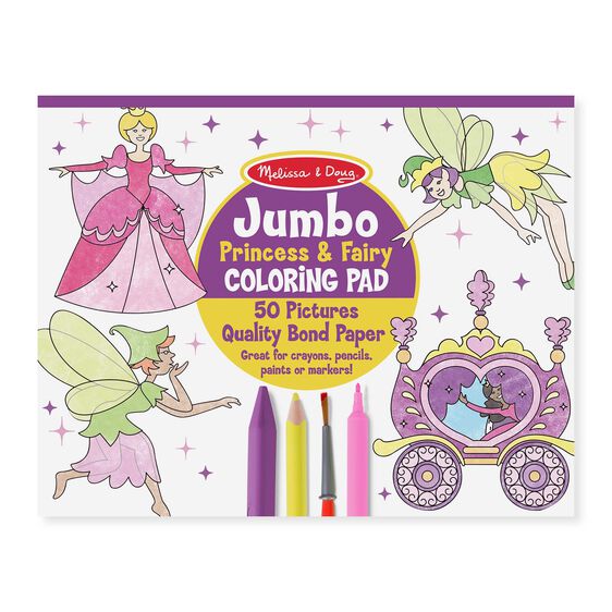 Jumbo Coloring Pad- Princess & Fairy