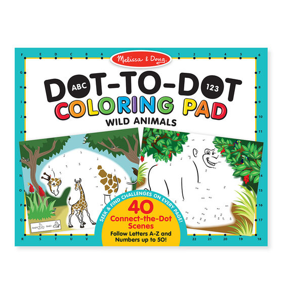 ABC 123 Dot to Dot Coloring pad