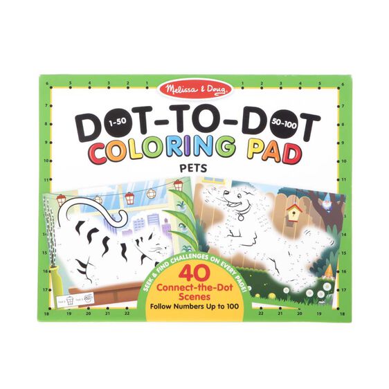 123 Dot to Dot Coloring Pad- Pets