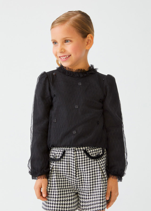 Tulle Sequin Top