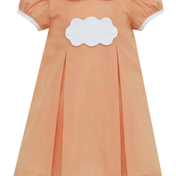 Orange Gingham Float Dress White Tab