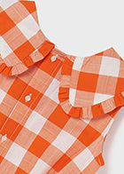 Ruffle Collar Gingham Blouse