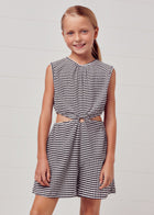 Stripe Knit Romper with Cut-out Details