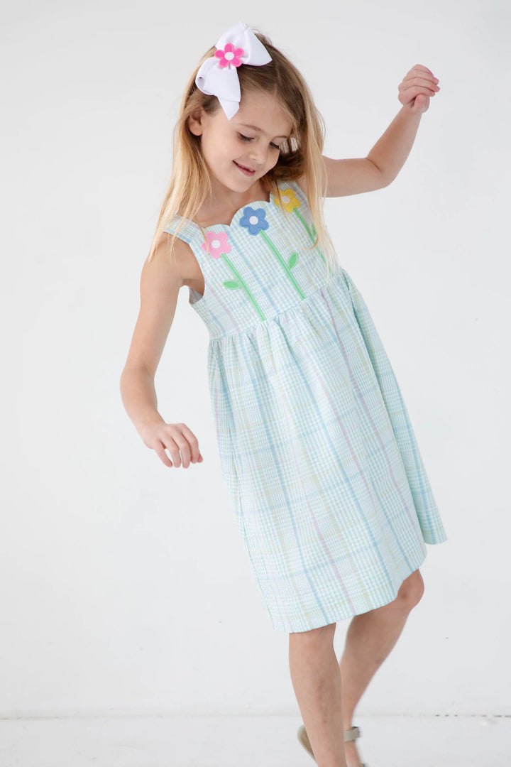 Pastel Plaid Seersucker Dress
