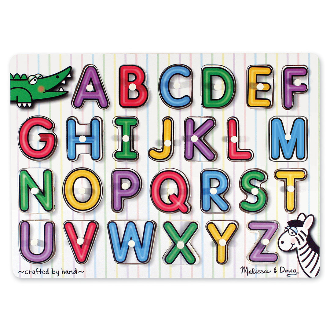 Lift & See Alphabet Wooden Peg Puzzle (26 pcs)