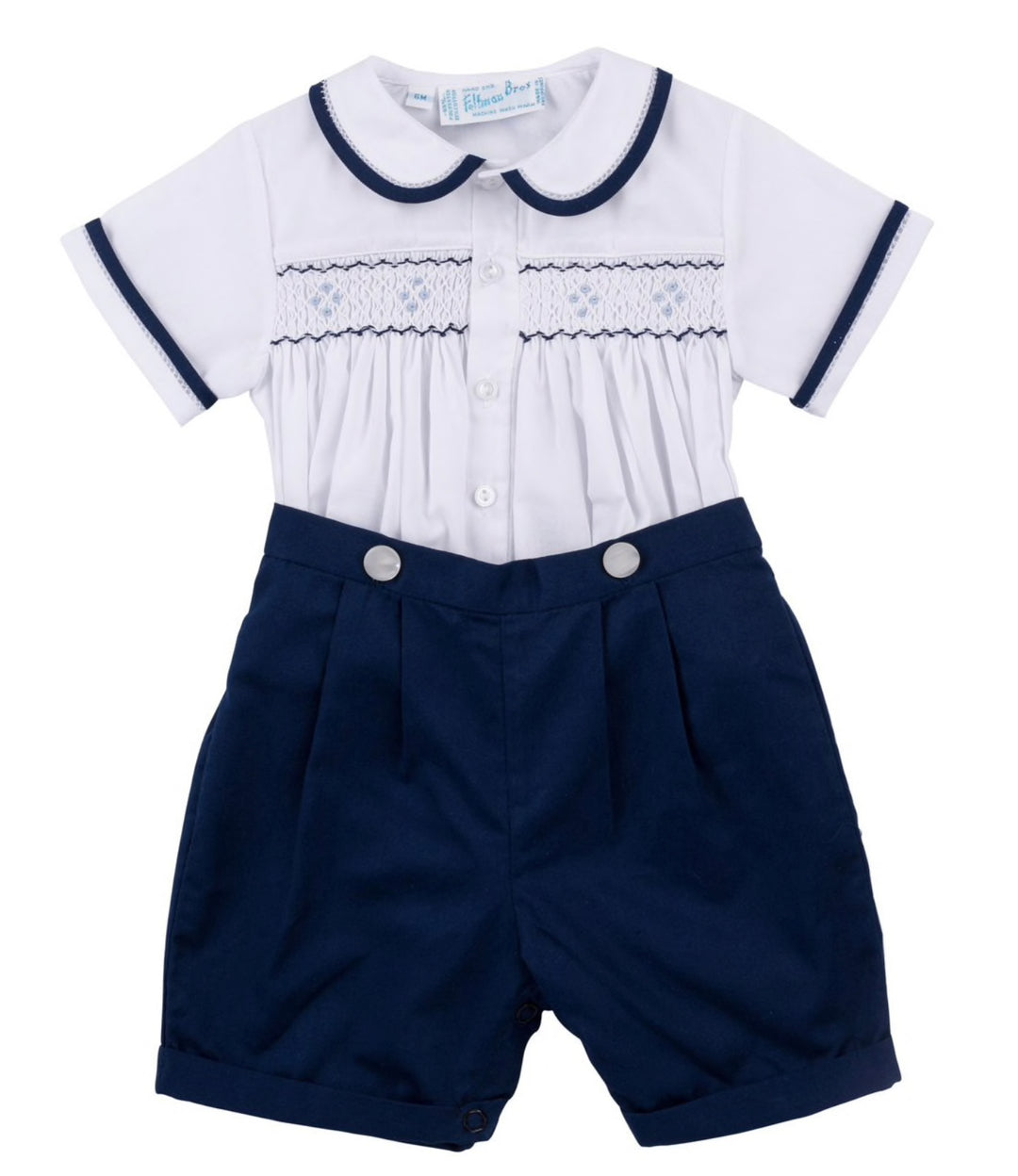 Two Piece Smocked Bobby Suit