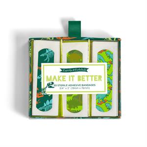 Make it Better 30 Pc Dinosaur Pattern Bandages in Gift Box Includes 3 Patterns - Plastic