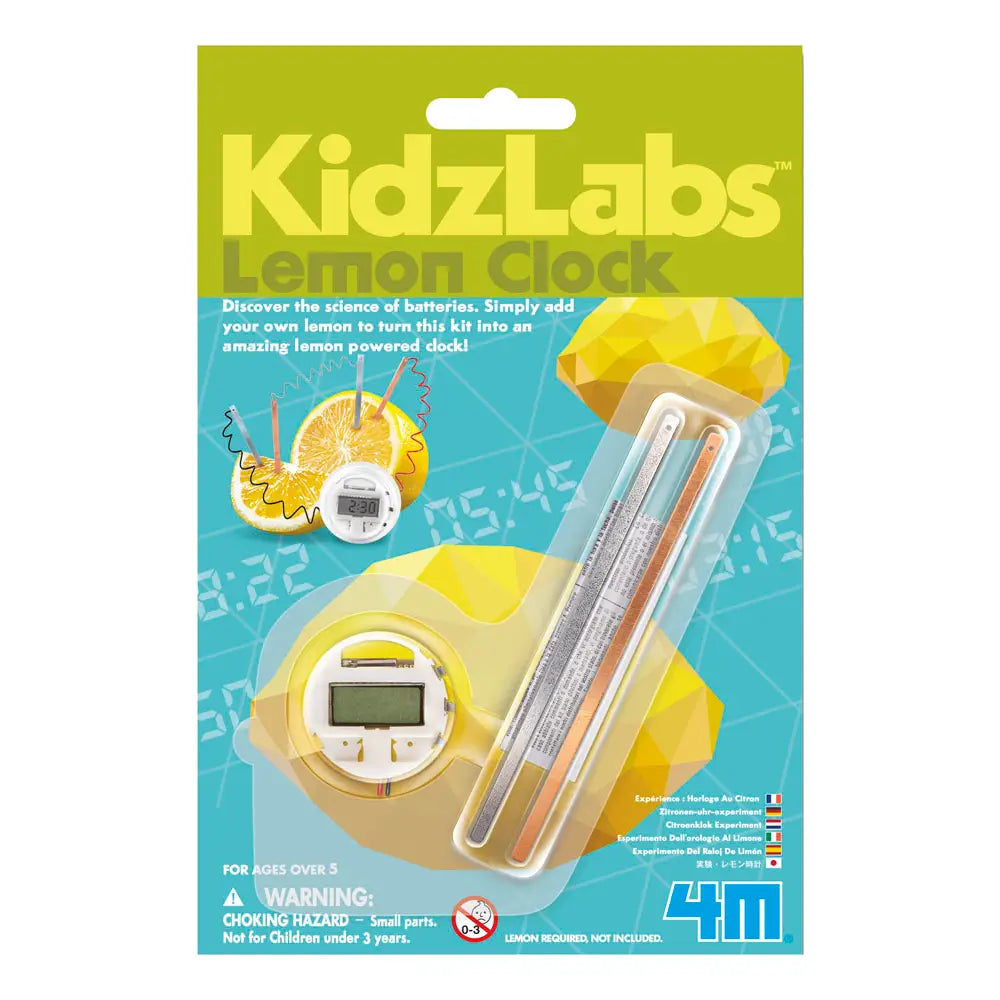 KidzLabs Lemon Powered Clock Experiment STEM Kit