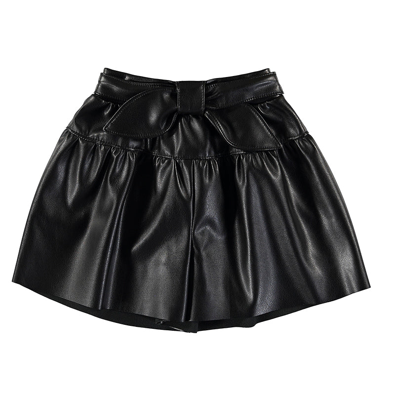 Leather Skirt with Tie