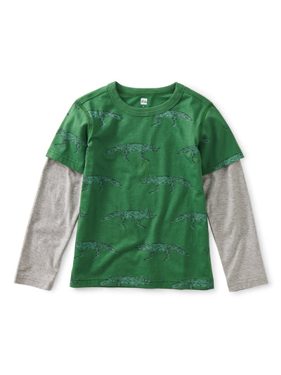 Printed Layered Sleeve Tee