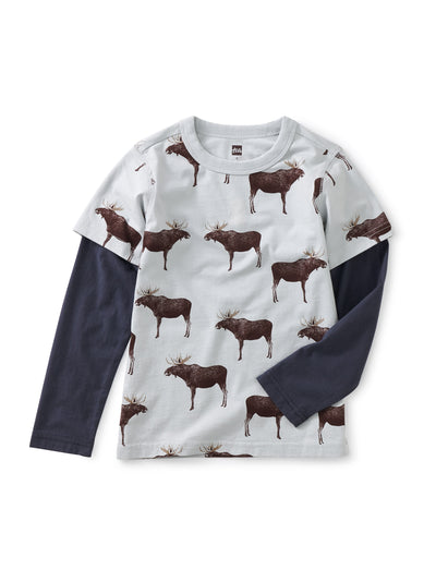 Printed Layered Sleeve Tee