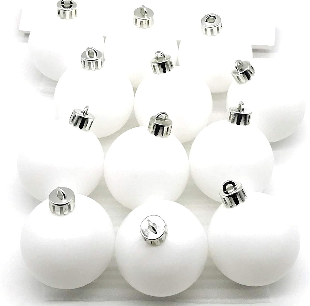 White Ornaments with Plastic Caps