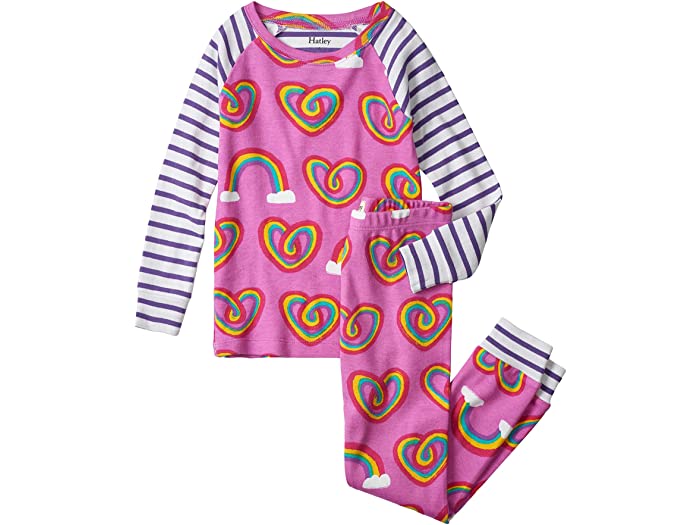 Twisty Rainbow Hearts Organic Cotton Raglan Pajama