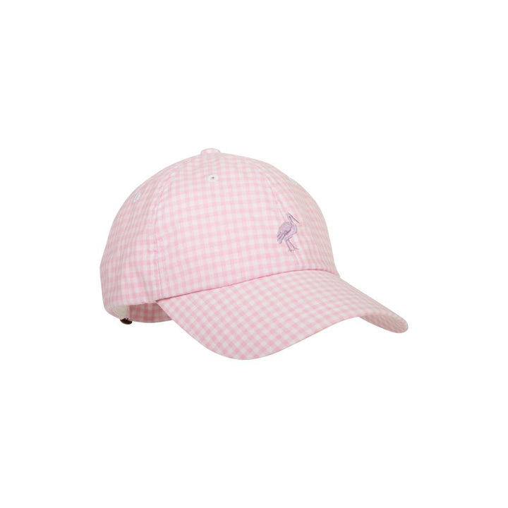 Covington Cap - Pink Gingham with Stork