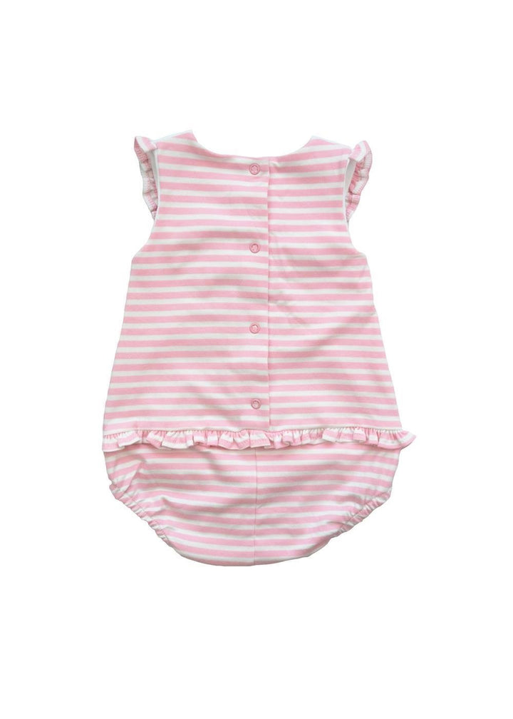 Stripe Knit Romper w/ Tulips