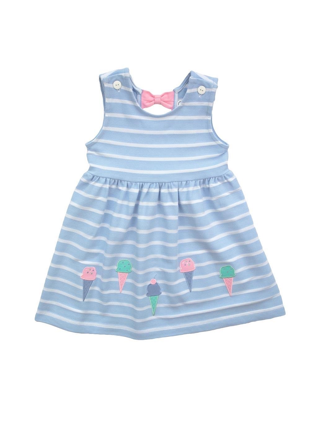 Stripe Pique Knit Dress w/ Ice Cream Cones