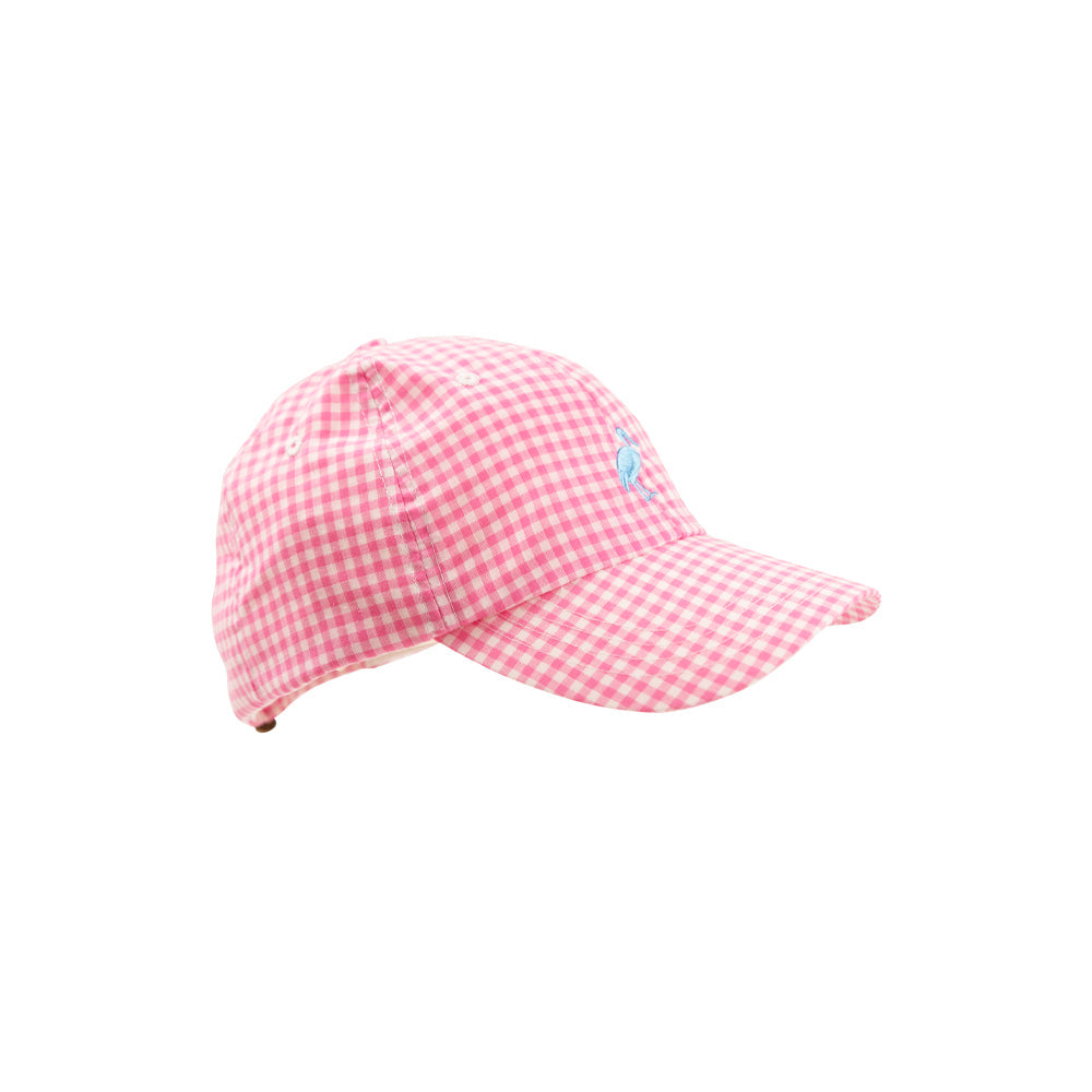 Covington Cap - Pink Gingham with Stork