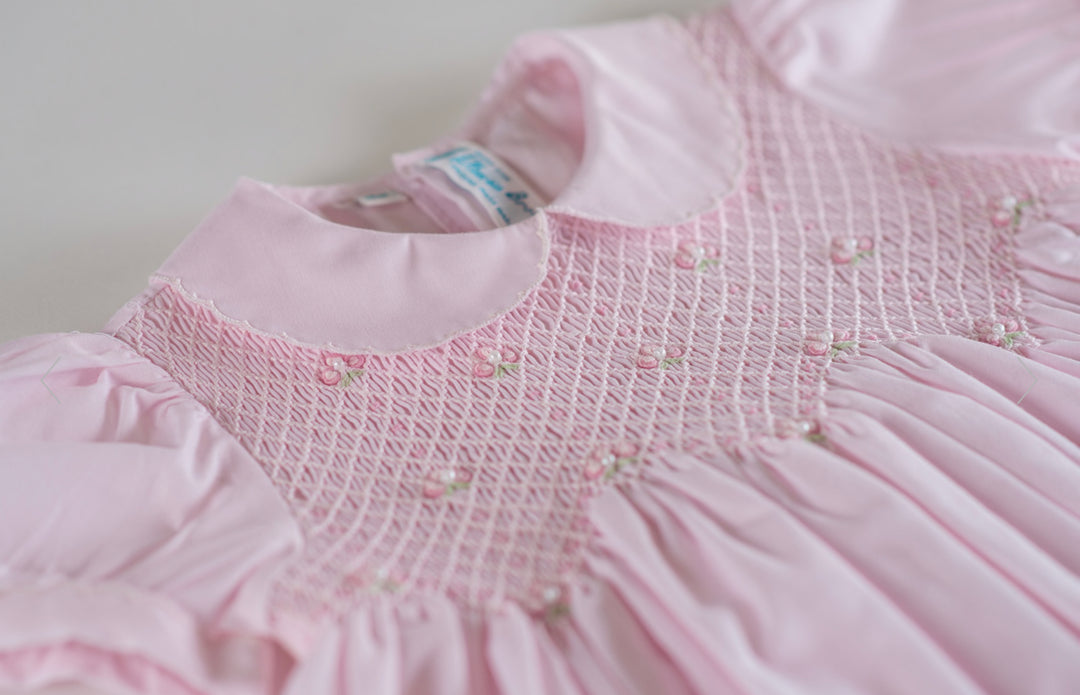 Smocked Dress w/Pearls