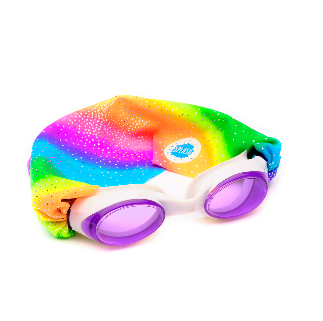 Rainbow swimming goggles hotsell
