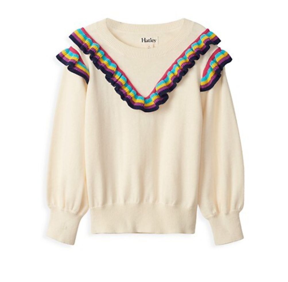 Rainbow Ruffle Sweater