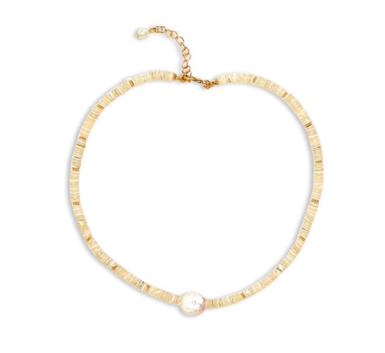 Bead and Genuine Pearl Necklace