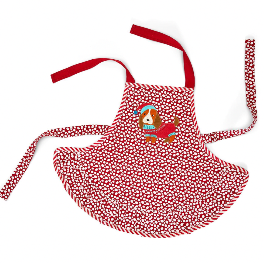 Holiday Chef Kid's Apron with Ruffle Trim