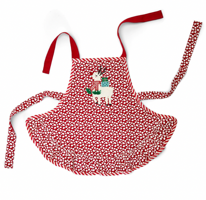 Holiday Chef Kid's Apron with Ruffle Trim