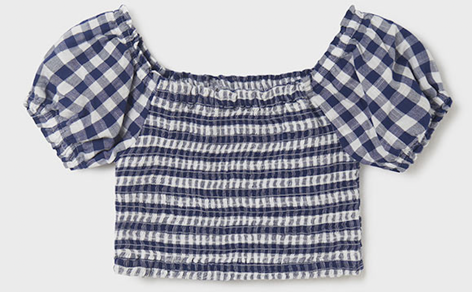Smocked Gingham Top