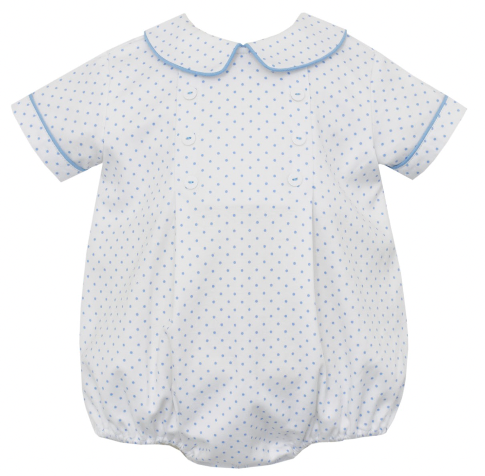 Andrew Boys Bubble S/S-Blue and White Dot