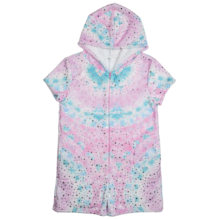 Silver Star Tie Dye Plush Romper