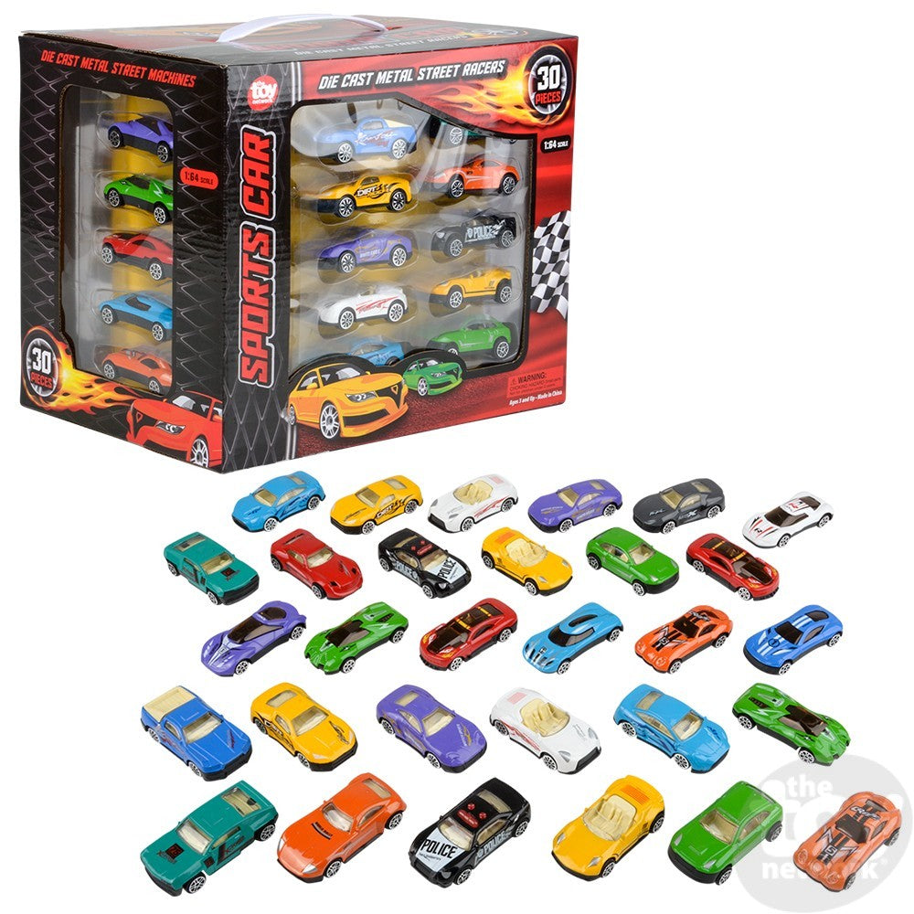 Die Cast Car Set In Carrying Set-30pc