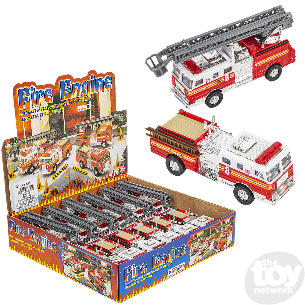 5.5' Die Cast Pull Back Fire Truck