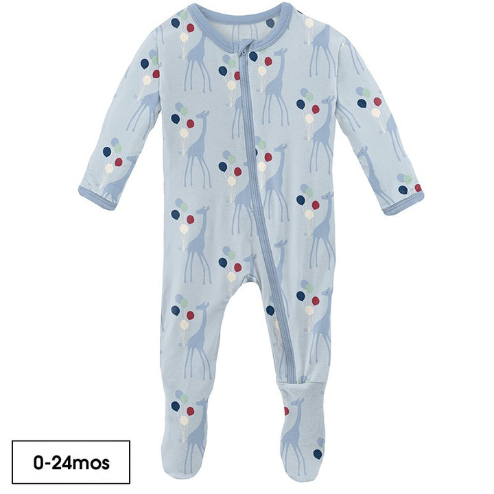 Print Footie With Zipper