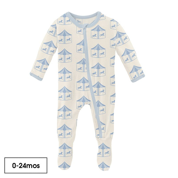 Print Footie With Zipper