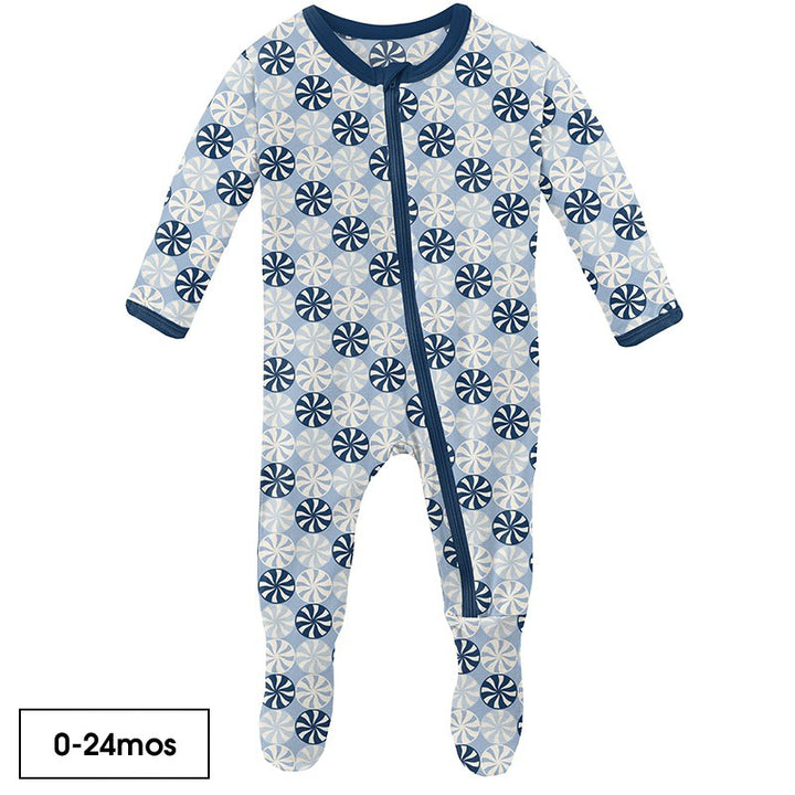 Print Footie With Zipper