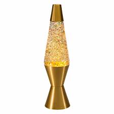 14.5" Lava Lamp Rainbow Glitter- Clear/Gold