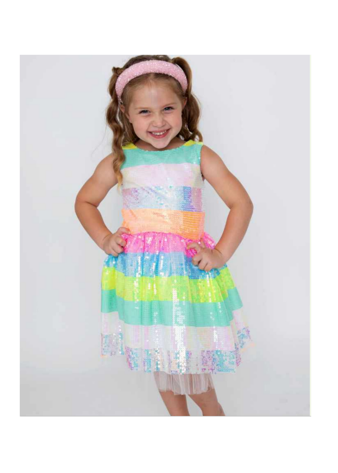 Striped Sequin Party Dress