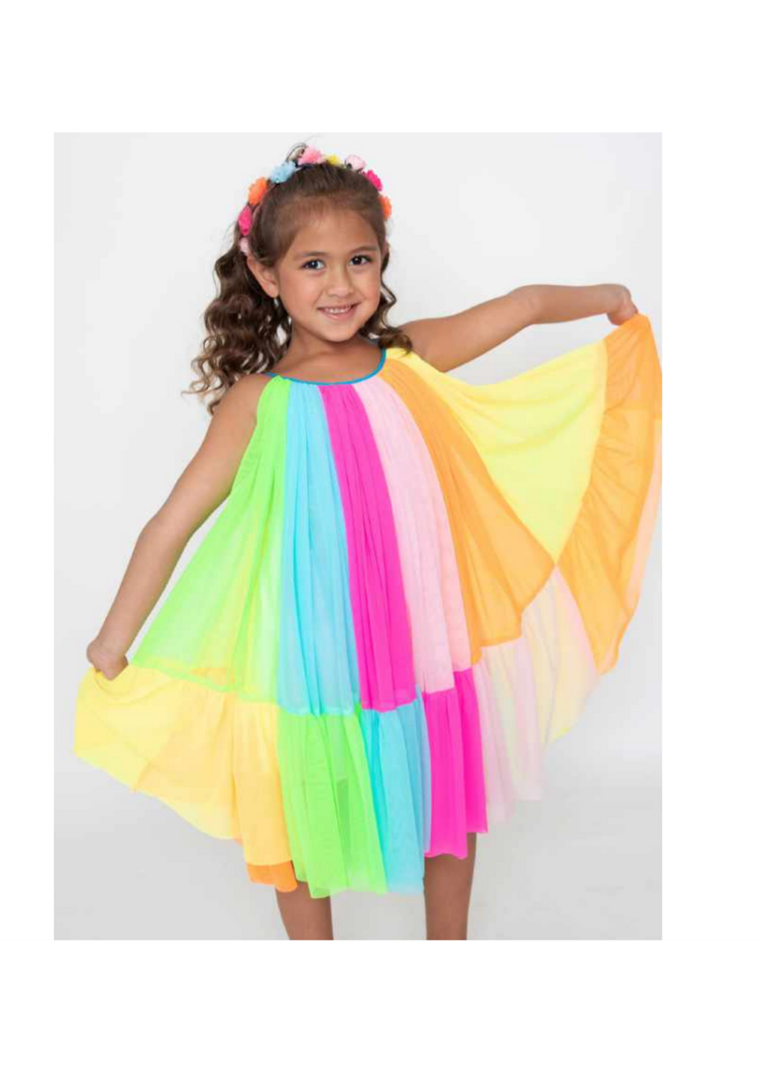 Colorblock Mesh Swing Dress