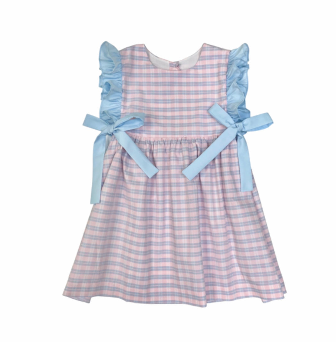 Pink and Blue Check Side The Abigail Dress