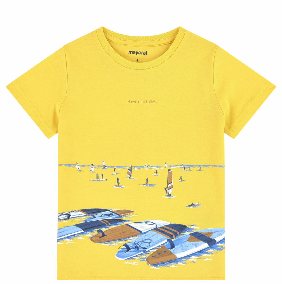 Yellow Surf Print T-Shirt