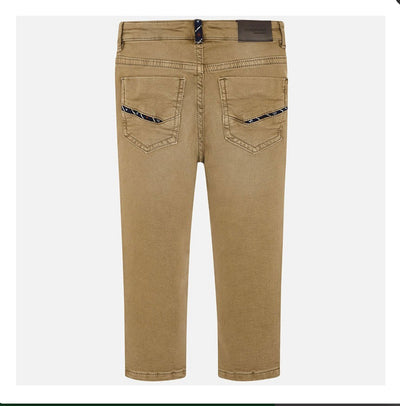 Elastane Twill Trouser with Navy Pocket Detail