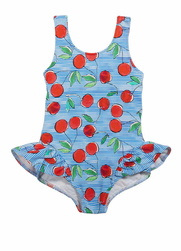 Girls Cherry Print Swimsuit
