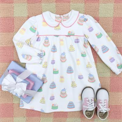 Long Sleeve Holly Day Dress- Piece of Cake with Hamptons Hot Pink