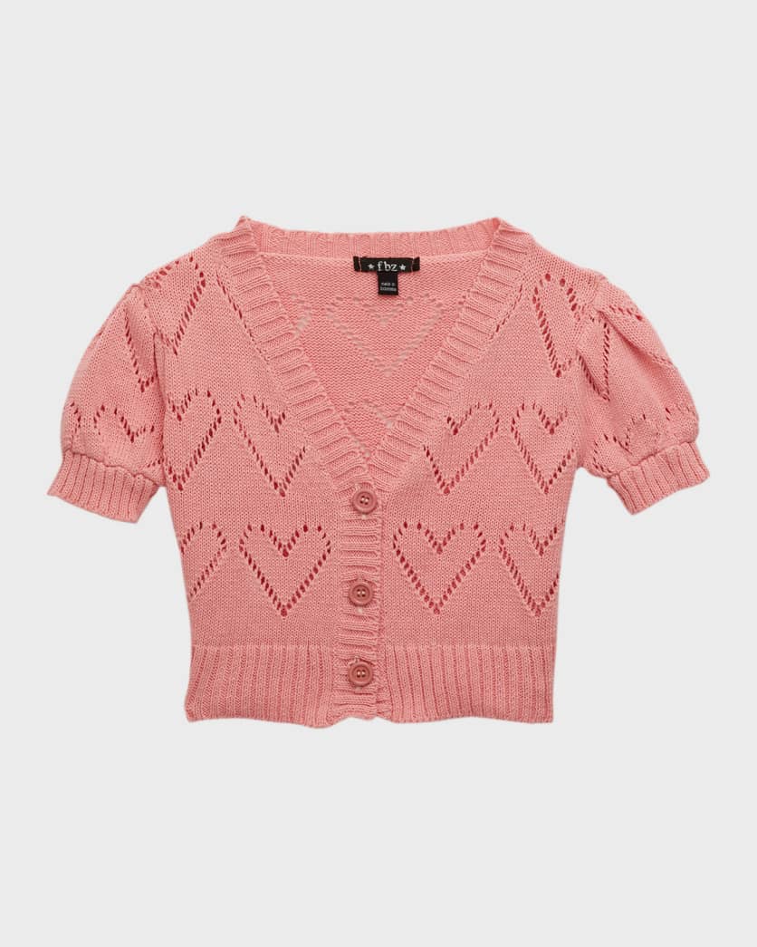 Orange Heart Knit Sweater