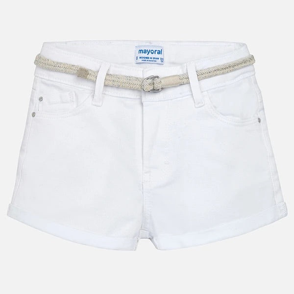 Twill White Shorts