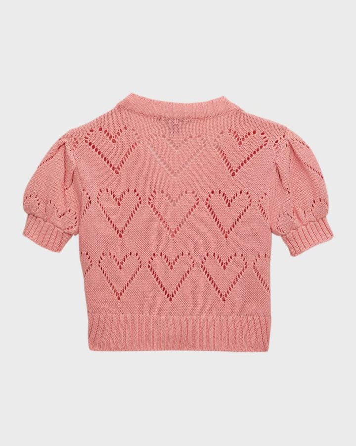 Orange Heart Knit Sweater