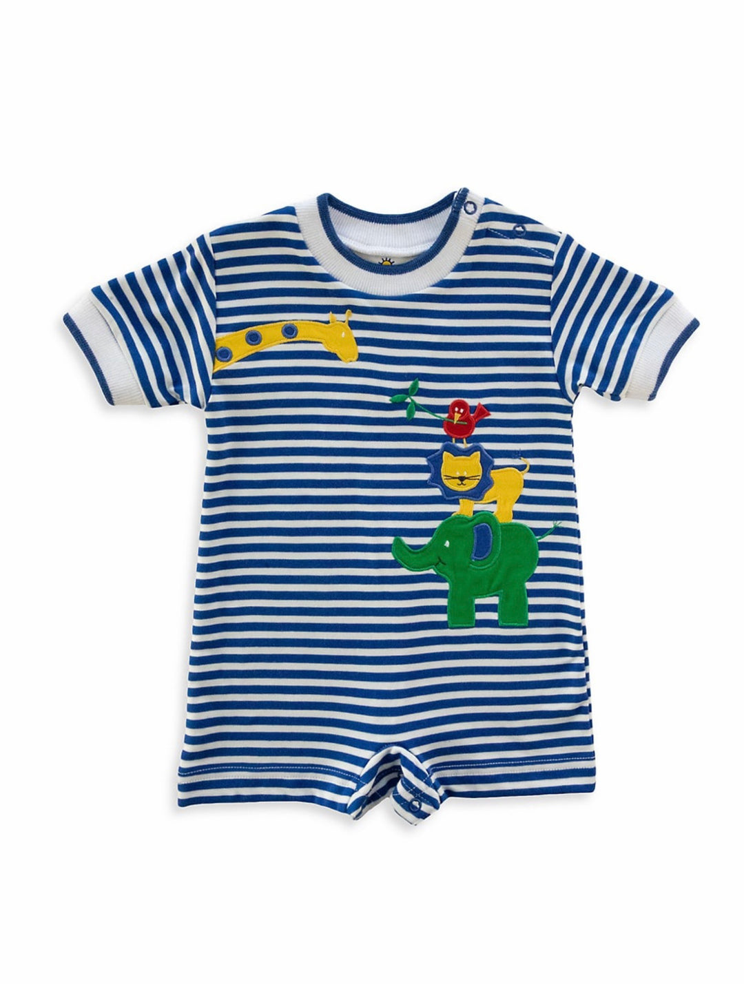 Stripe Knit Shortall With Animals