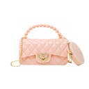 Jelly Quilted Heart Lock Bag with Coinpurse