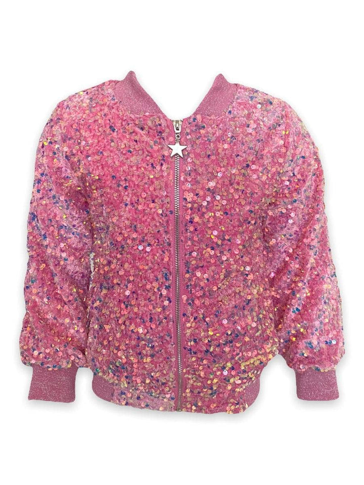 Pretty in Pink Sequin Bomber
